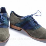 Cole Haan Colton C10886 Saddle green 11.5 suede plaid oxford shoe NEW GNX405