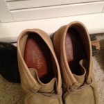 Clarks Wallabees In Sand Suede, Size 11