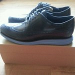 Cole haan lunargrand long 10.5 wing tip blue camello gold silver