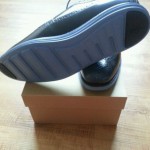 Cole haan lunargrand long 10.5 wing tip blue camello gold silver