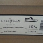 Cole haan lunargrand long 10.5 wing tip blue camello gold silver