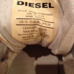 Men’s Diesel Parapat Casual Sneakers Light Gray Red Size 10