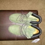 Dark green timberland boots size 10.5