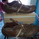 DIESEL BROWN LEATHER FASHION SNEAKER SZ 10.5