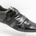 Mens shoes HUGO BOSS black patent leather velcro fashion sneakers sz 12 US 45 EU