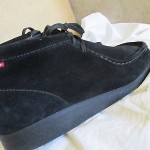 CLARKS MENS BLACK LEATHER DESERT CHUKKA  SHOES/ BOOTS,11M