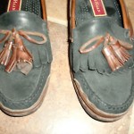 Men”COLE HAAN”2-Tone Black Brown Leather  Slip on Loafers size10.5M Super NICE!