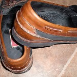 Men”COLE HAAN”2-Tone Black Brown Leather  Slip on Loafers size10.5M Super NICE!