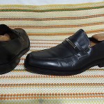STUNNING HUGO BOSS ITALIAN MEN SHOES SZ 9.5 BLACK LEATHER LOAFERS SLIP ONS
