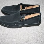 COLE HAAN BLACK LEATHER DRIVER MOCCASIN LOAFERS SHOES MENS SIZE 11.5 M ITALY