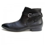 $425 Hugo Boss ITALY Red Label Mens Black Dress Ankle Boots 8 41 Casual 7.5 40.5
