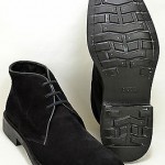 Hugo Boss Men Black Suede w/Leather Trim Chukka Boots US 12 UK 11 EU 45