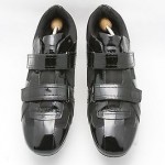 Mens shoes HUGO BOSS black patent leather velcro fashion sneakers sz 12 US 45 EU