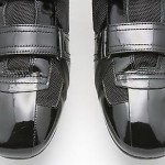Mens shoes HUGO BOSS black patent leather velcro fashion sneakers sz 12 US 45 EU