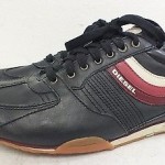 Diesel ‘Parandy’ Black Leather Men’s Fashion Casual Sneakers US Men’s 9.5/42.5
