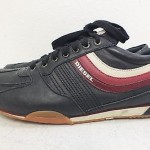 Diesel ‘Parandy’ Black Leather Men’s Fashion Casual Sneakers US Men’s 9.5/42.5