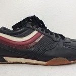 Diesel ‘Parandy’ Black Leather Men’s Fashion Casual Sneakers US Men’s 9.5/42.5