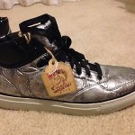 BRAND NEW DIESEL INVASION SILVER HI TOP SNEAKER  SZ:10.5