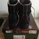 Timberland Men Boots size 8.5 M/M Black w/white stitching! Great Shape!