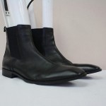 BOSS HUGO BOSS Mens Black Leather Ankle Boots! US 12