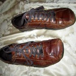 DIESEL Men’s Brown Distressed Leather Driving Shoes Classic Size 13