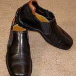 COLE HAAN, SZ 9M, BLACK LEATHER ZENO SLIP-ONS ,SHOES, LK NU