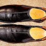 COLE HAAN, SZ 9M, BLACK LEATHER ZENO SLIP-ONS ,SHOES, LK NU
