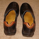 COLE HAAN, SZ 9M, BLACK LEATHER ZENO SLIP-ONS ,SHOES, LK NU