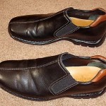 COLE HAAN, SZ 9M, BLACK LEATHER ZENO SLIP-ONS ,SHOES, LK NU