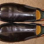 COLE HAAN, SZ 9M, BLACK LEATHER ZENO SLIP-ONS ,SHOES, LK NU