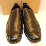 NEW COLE HAAN AIR EVERETT SOFT BLACK LEATHER SLIP ON WITH NIKE AIR IN HEEL
