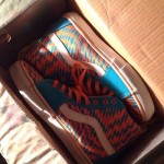 NIB Vans Sk8 HI LX Blue Neon Orange & White Size 9.5