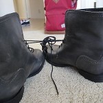 $195 Diesel vintage leather off black lace up boots 44 mens NEW