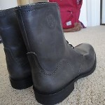 $195 Diesel vintage leather off black lace up boots 44 mens NEW