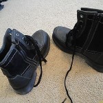 $225 Diesel agape vintage leather suede zip black boots 43 mens NEW