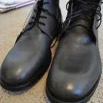 $195 Diesel vintage leather off black lace up boots 45 mens NEW
