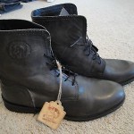 $195 Diesel vintage leather off black lace up boots 45 mens NEW