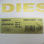 MENS DIESEL LONG TERM GUNNER ON BLACK VELCRO SIZE US 13 NIB Y00570PS973H4707