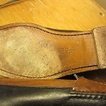 MENS COLE HAAN TWO TONE BLACK AND BROWN LEATHER PENNY LOAFERS SHOES 9.5 D