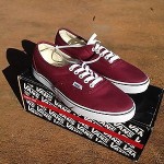 VANS LPE authentic, tawny port, true white, size 7 Mens / 8.5 Womens skate shoe