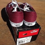 VANS LPE authentic, tawny port, true white, size 7 Mens / 8.5 Womens skate shoe