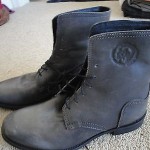 $195 Diesel vintage leather off black lace up boots 44 mens NEW