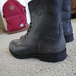 $195 Diesel vintage leather off black lace up boots 44 mens NEW