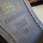 $195 Diesel vintage leather off black lace up boots 44 mens NEW