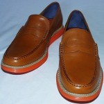 Cole Haan Lunargrand Penny Loafers, Leather Upper, Woodbury/Orange, 9.5 M, New