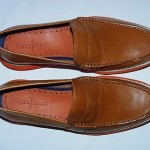 Cole Haan Lunargrand Penny Loafers, Leather Upper, Woodbury/Orange, 9.5 M, New