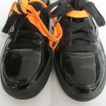 Diesel Clawster Low Black Patent/Orange Tux Fashion Sneakers Sz 8 Pre-owned