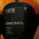 Diesel Clawster Low Black Patent/Orange Tux Fashion Sneakers Sz 8 Pre-owned