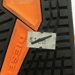 Diesel Clawster Low Black Patent/Orange Tux Fashion Sneakers Sz 8 Pre-owned