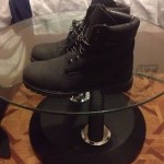 Timberland Boots 6 Inch Premium Scuffproof Textured Black Sz7.5